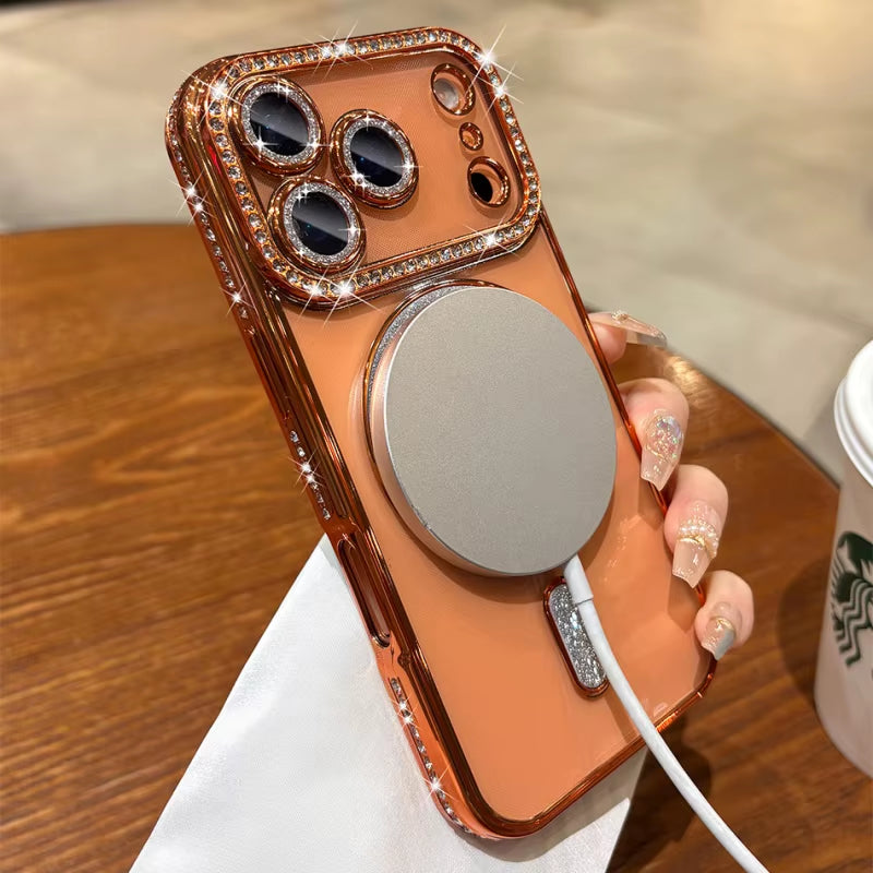 π BlingNtecH SparkDiamond MagSafe Case β Glitter Rhinestone Luxury Magnetic Wireless Charging Cover for iPhone 17-13 Series