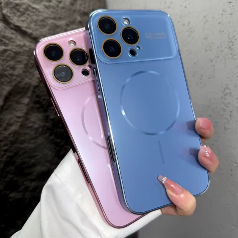 BlingNtecH Matte AG Nano Magnetic Case β Magsafe Ready Tempered Glass Shield for iPhone 17 | 16 | 15 | 14 Pro Max | 17 Air