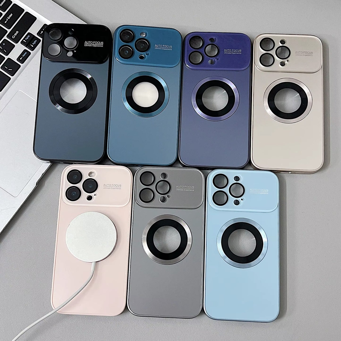 ✨ Bling Titanium Metallic Matte Case — iPhone 17 16 15 14 Plus 13 Pro Max | Magnetic Magsafe Lens Protection