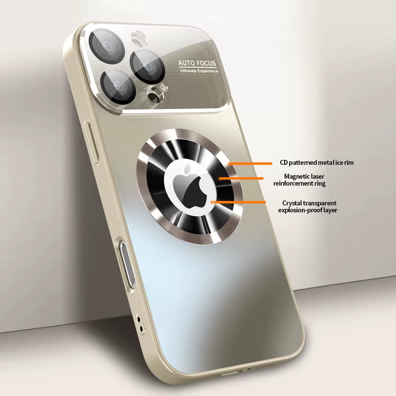 ✨ Bling Titanium Metallic Matte Case — iPhone 17 16 15 14 Plus 13 Pro Max | Magnetic Magsafe Lens Protection