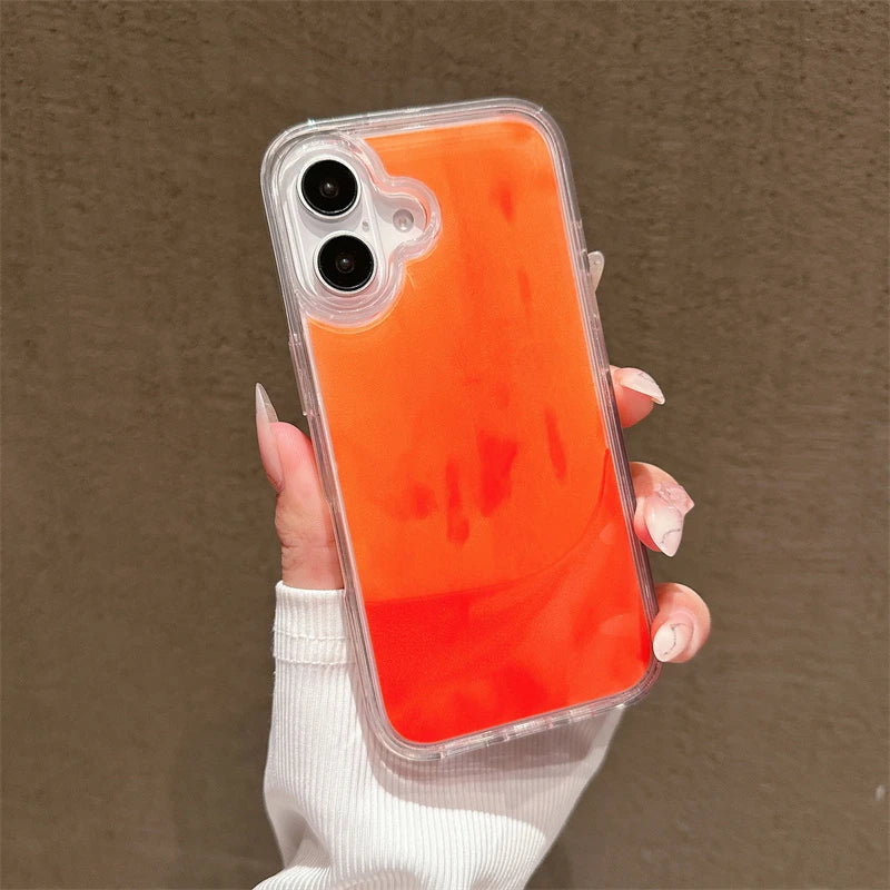 ✨ “BlingNTech Floating Glow Quicksand Glitter Case — Luminous Liquid Shine Cover for iPhone 14 15 16 17 Pro Max | Night Glow Glam Shell for Trendy Queens” ✨