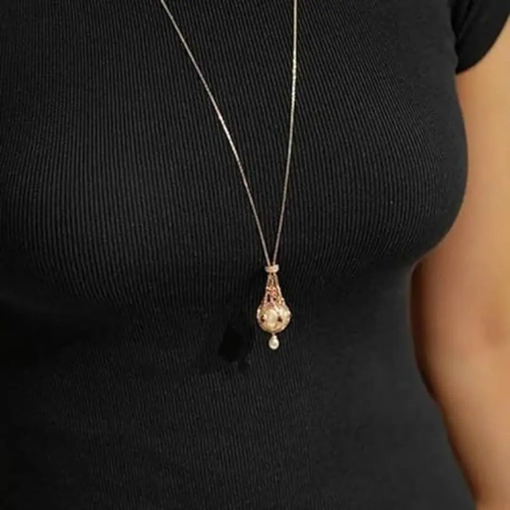 ✨ BlingNTech Exquisite Pearl & Gemstone Lavalier Pendant Necklace