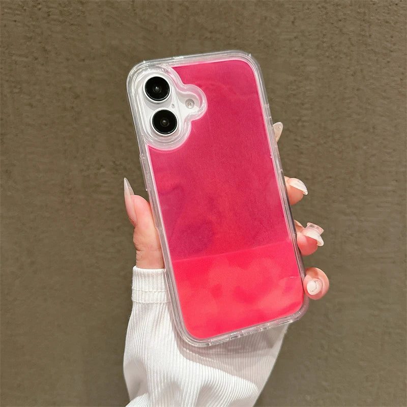 ✨ “BlingNTech Floating Glow Quicksand Glitter Case — Luminous Liquid Shine Cover for iPhone 14 15 16 17 Pro Max | Night Glow Glam Shell for Trendy Queens” ✨