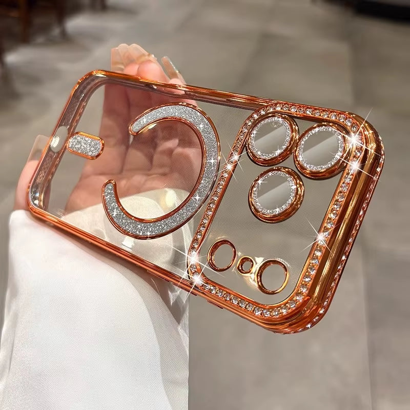 π BlingNtecH SparkDiamond MagSafe Case β Glitter Rhinestone Luxury Magnetic Wireless Charging Cover for iPhone 17-13 Series