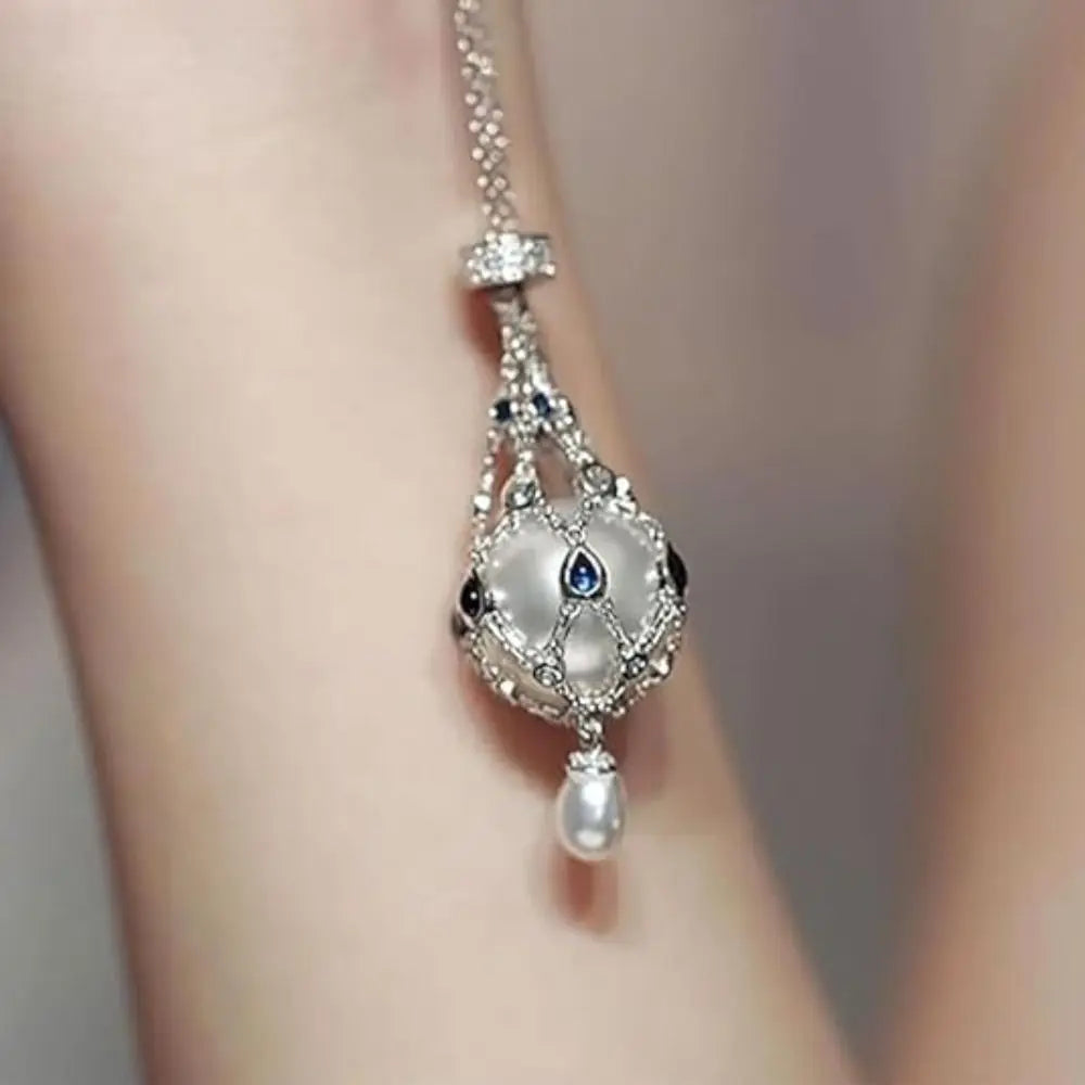 ✨ BlingNTech Exquisite Pearl & Gemstone Lavalier Pendant Necklace