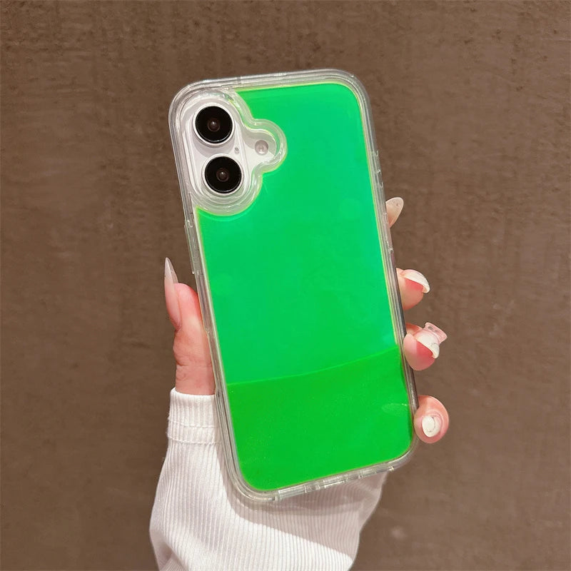 ✨ “BlingNTech Floating Glow Quicksand Glitter Case — Luminous Liquid Shine Cover for iPhone 14 15 16 17 Pro Max | Night Glow Glam Shell for Trendy Queens” ✨