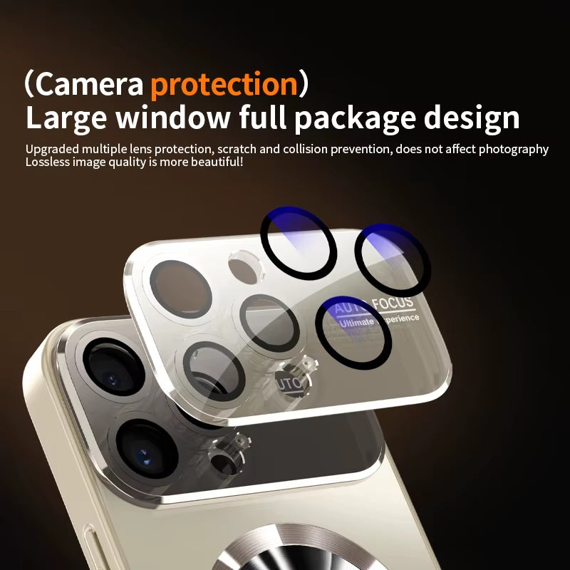 ✨ Bling Titanium Metallic Matte Case — iPhone 17 16 15 14 Plus 13 Pro Max | Magnetic Magsafe Lens Protection