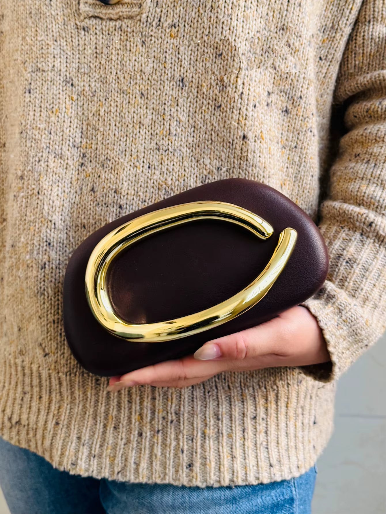BlingNtecH Vintage Gold Oval Chain Clutch π«