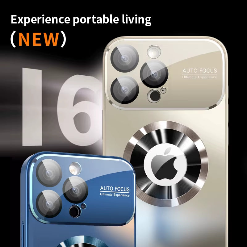 ✨ Bling Titanium Metallic Matte Case — iPhone 17 16 15 14 Plus 13 Pro Max | Magnetic Magsafe Lens Protection