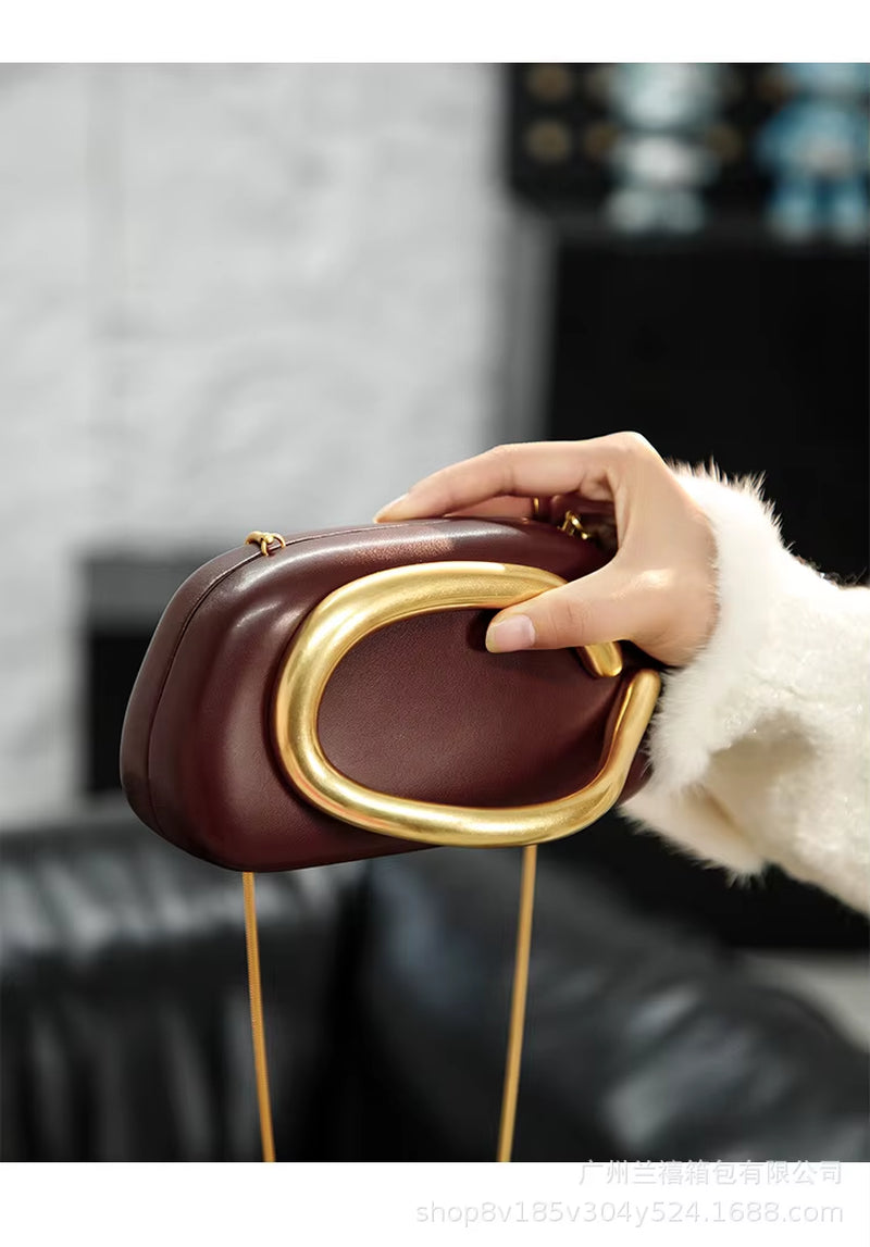 BlingNtecH Vintage Gold Oval Chain Clutch π«