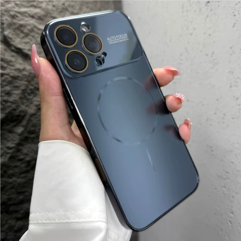 BlingNtecH Matte AG Nano Magnetic Case — Magsafe Ready Tempered Glass Shield for iPhone 17 | 16 | 15 | 14 Pro Max | 17 Air