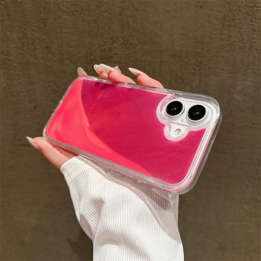 ✨ “BlingNTech Floating Glow Quicksand Glitter Case — Luminous Liquid Shine Cover for iPhone 14 15 16 17 Pro Max | Night Glow Glam Shell for Trendy Queens” ✨