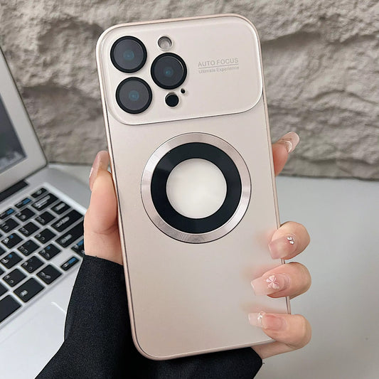 ✨ Bling Titanium Metallic Matte Case — iPhone 17 16 15 14 Plus 13 Pro Max | Magnetic Magsafe Lens Protection