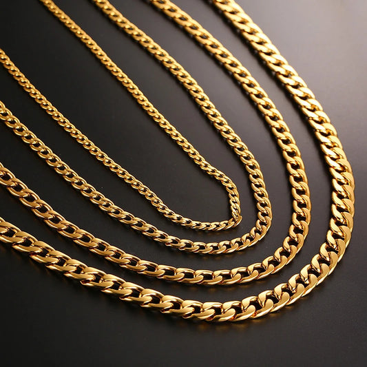 Bold Cuban Link Chain 💪 – Black & Gold Stainless Steel Necklace | Statement Gift for Him