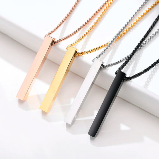 The Axis Pendant – Stainless Steel Bar Necklace for Men & Women | Minimalist Modern Unisex Jewelry