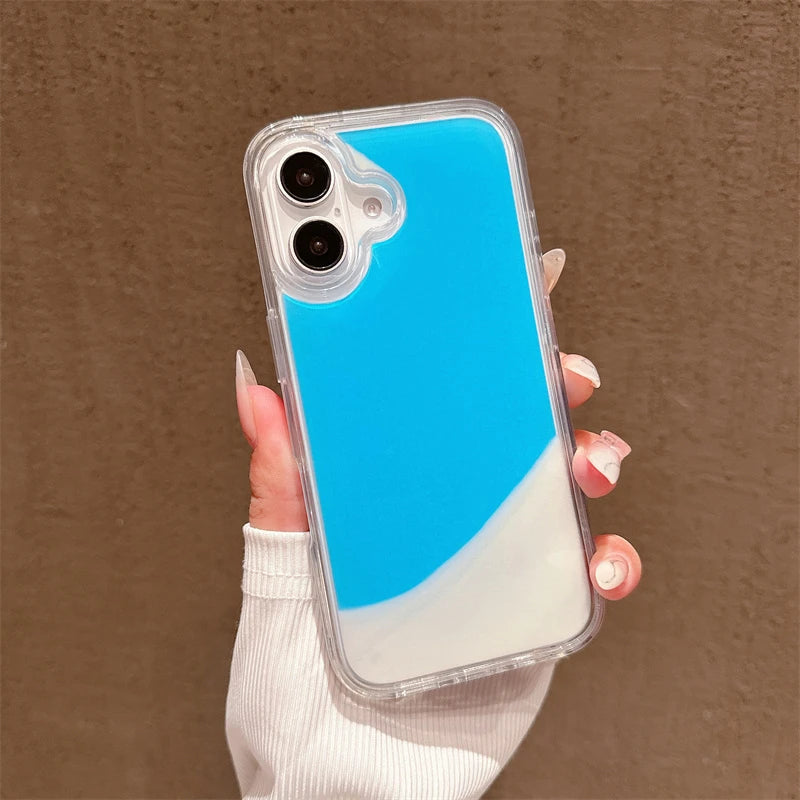 ✨ “BlingNTech Floating Glow Quicksand Glitter Case — Luminous Liquid Shine Cover for iPhone 14 15 16 17 Pro Max | Night Glow Glam Shell for Trendy Queens” ✨